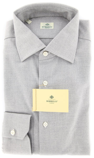 Borrelli Light Gray Shirt - Extra Slim - 15.75/40 - (EV424030LUCIANO)