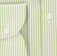 Borrelli Green Striped Shirt - Extra Slim - 17/43 - (EV461LGIANNI)
