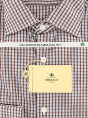 Luigi Borrelli Brown Check Shirt - Extra Slim - 15.75/40 - (EV53660RIO)