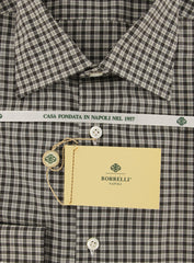 Borrelli Brown Check Shirt - Extra Slim - 15.75/40 - (EV5373LEONARDO)