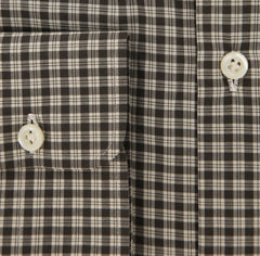 Borrelli Brown Check Shirt - Extra Slim - 15.75/40 - (EV5373LEONARDO)