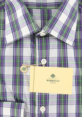 Luigi Borrelli Purple Plaid Cotton Shirt - Extra Slim - (YP) - Parent