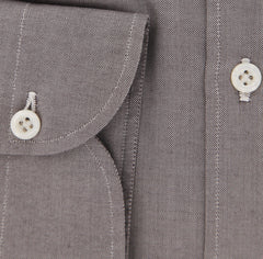 Borrelli Brown Solid Shirt - Extra Slim - 15.75/40 - (EVS10360RIO)