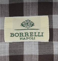Borrelli Brown Check Shirt - Extra Slim - 15.75/40 - (EVS11960NIO)