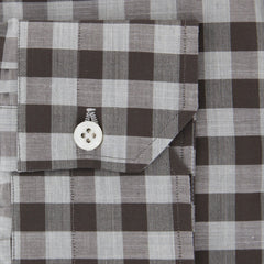 Luigi Borrelli Dark Brown Check Cotton Shirt - Extra Slim - (1D) - Parent