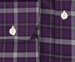 Borrelli Purple Plaid Shirt - Extra Slim - 17/43 - (EV2357VALERIO)