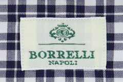 Luigi Borrelli Dark Blue Plaid Cotton Shirt - Extra Slim - (7I) - Parent