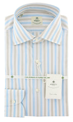 Luigi Borrelli White Striped Shirt - Extra Slim - 15/38 - (L1222176)