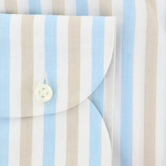 Luigi Borrelli White Striped Shirt - Extra Slim - (L1222176) - Parent