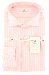 Luigi Borrelli Pink Striped Shirt - Extra Slim - 17/43 - (LB177PNK)