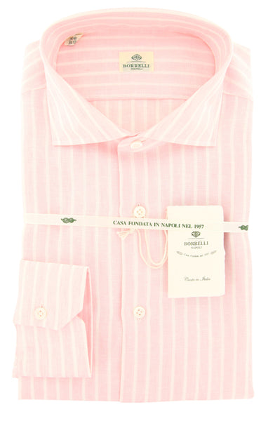 Luigi Borrelli Pink Striped Shirt - Extra Slim - (LB177PNK) - Parent