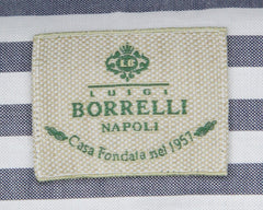 Borrelli Midnight Navy Blue Striped Shirt - Extra Slim - (2018022210) - Parent