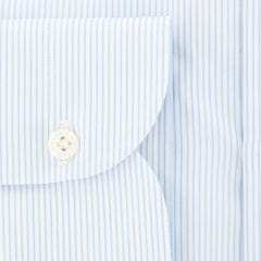 Luigi Borrelli Light Blue Striped Cotton Shirt - Extra Slim - (AQ) - Parent