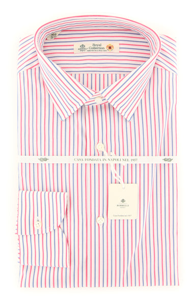 Luigi Borrelli Pink Striped Shirt - Extra Slim - (40LB1013) - Parent