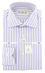 Luigi Borrelli Purple Striped Shirt - Extra Slim - 15.5/39 - (LB2003PU)