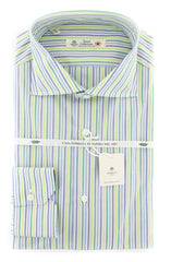 Luigi Borrelli Green Striped Shirt - Extra Slim - 17/43 - (50LB4595)