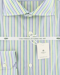 Luigi Borrelli Green Striped Shirt - Extra Slim - (50LB4595) - Parent