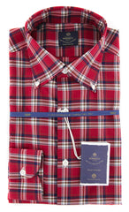Luigi Borrelli Red Plaid Shirt - (EV0657540STEFANO) - Parent