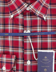Luigi Borrelli Red Plaid Shirt - (EV0657540STEFANO) - Parent