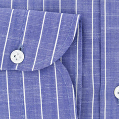 Luigi Borrelli Blue Striped Cotton Shirt - Extra Slim - (277) - Parent