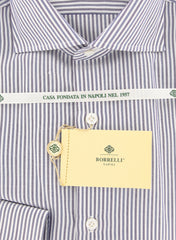 Borrelli Purple Striped Shirt - Extra Slim - 17/43 - (EV0810881NANDO)