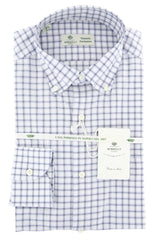Luigi Borrelli Navy Blue Check Shirt - Extra Slim - (EV08GI) - Parent