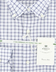 Luigi Borrelli Navy Blue Check Shirt - Extra Slim - (EV08GI) - Parent