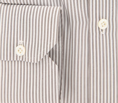 Borrelli Brown Striped Shirt - Extra Slim - 15.75/40 - (EV1604260ROY)