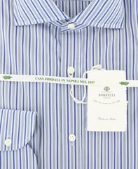 Luigi Borrelli Light Blue Striped Shirt - X Slim - (EV1823375NANPT1) - Parent