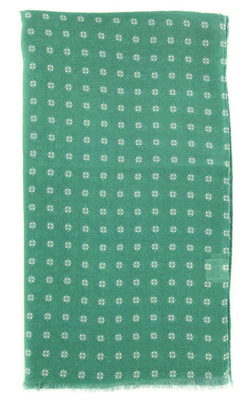 Luigi Borrelli Green Foulard Long Scarf - 26" x 76" - (FI1202514)