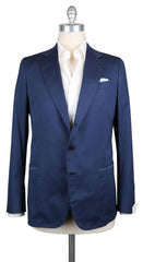 Luigi Borrelli Dark Blue Cotton Solid Sportcoat - 38/48 - (LB31750707)