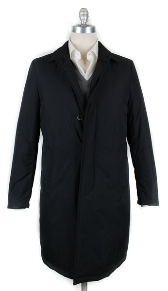 Luigi Borrelli Black Nylon Solid Coat - (LB721175) - Parent