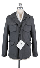 Luigi Borrelli Gray Cotton Blend Solid Peacoat - 40/50 - (LB724173)