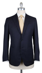 Luigi Borrelli Midnight Navy Blue Striped Suit - 40/50 - (LB104171)