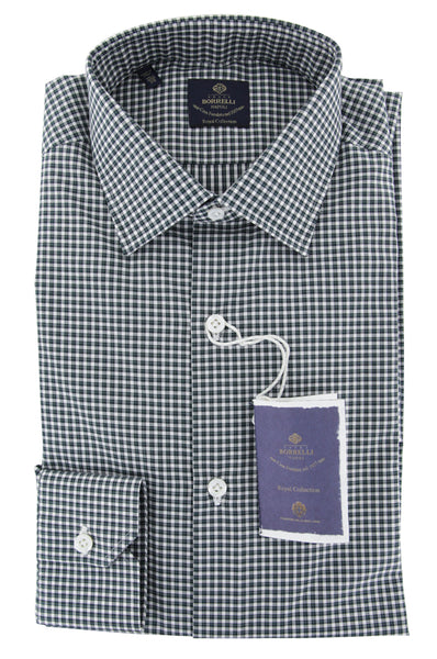 Luigi Borrelli Dark Green Plaid Cotton Shirt - Extra Slim - (2R) - Parent