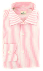 Luigi Borrelli Pink Striped Shirt - Slim - 15.5/39 - (LBSHRTPNKR1STR)