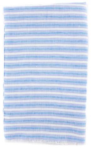 Luigi Borrelli Blue Linen Scarf