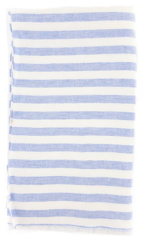 Luigi Borrelli Blue Linen Scarf