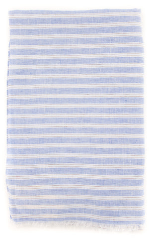 Luigi Borrelli Blue Linen Scarf