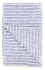 Luigi Borrelli Blue Striped Long Scarf - 60" x 27" - (LBSS12174)