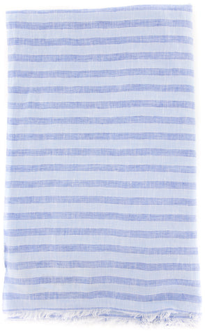 Luigi Borrelli Blue Linen Scarf