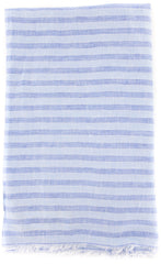 Luigi Borrelli Blue Striped Long Scarf - 60" x 27" - (LBSS12169)