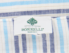 Luigi Borrelli Blue Striped Long Scarf - 68" x 27" - (LBSS1279)