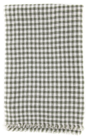 Luigi Borrelli Dark Green Linen Scarf