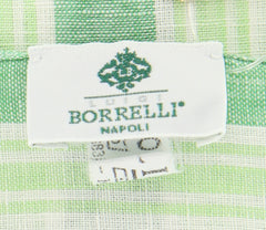 Luigi Borrelli Green Striped Long Scarf - 70" x 27" - (LBSS12153)