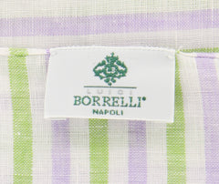 Luigi Borrelli Green Striped Long Scarf - 27" x 52" - (LBSS1293)