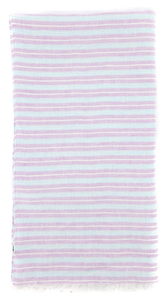 Luigi Borrelli Lavender Purple Striped Long Scarf - 54" x 27" - (LBSS12214)