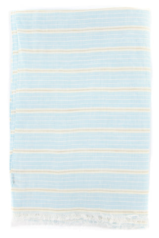 Luigi Borrelli Light Blue Linen Scarf