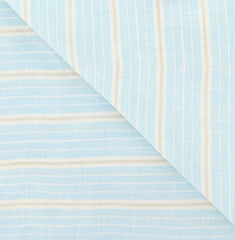 Luigi Borrelli Light Blue Striped Long Scarf - 68" x 27" - (LBSS12110)