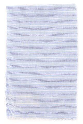 Luigi Borrelli Light Blue Linen Scarf